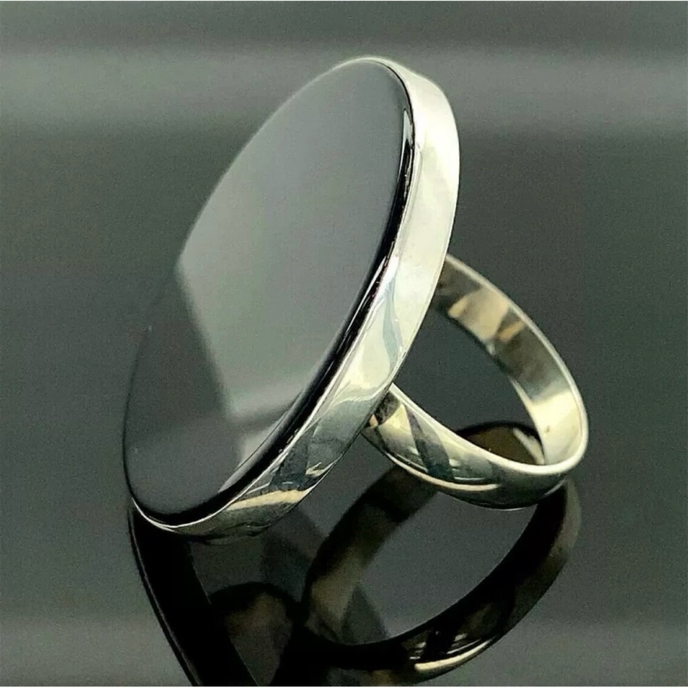 7 7.5 8 Handmade Ring Black Onyx Gem Solid 925 Sterling Silver Gemstone Fine Art